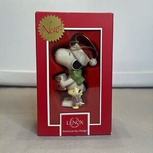 Lenox Christmas caroling with snoopy porcelain ornament